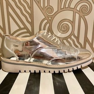 Zara Sliver Oxford Shoes: Size 39/9 fits like 38/8
